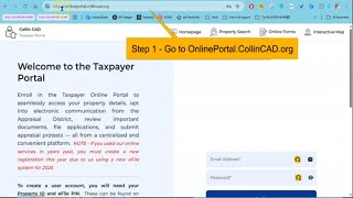 2025 How to efile Property Tax Value Protest Collin County on new site