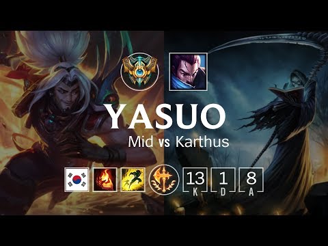 Yasuo Mid vs Karthus - KR Challenger Patch 8.23