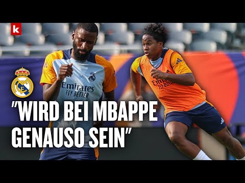 Video Thumbnail: War Rüdiger im Training zu hart zu Endrick? Ancelotti sorgt mit Antwort für Lacher | Real Madrid