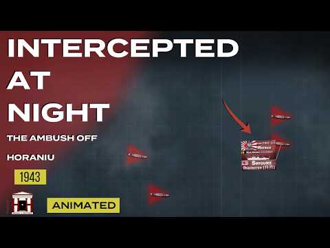 4 US Destroyers vs 7 Japanese Ships: The Battle off Horaniu, 1943 - Animated