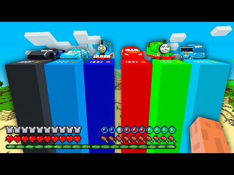 I can BUILD a LONGEST McQUEEN.EXE! THOMAS! DINOCO! TAYO BUS! JACKSON STORM HOUSE in Minecraft!