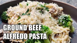 Ground Beef Alfredo Pasta