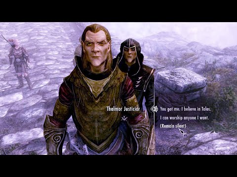 I like those options in dialog with Thalmor Justiciar.  Skyrim Anniversary Edition