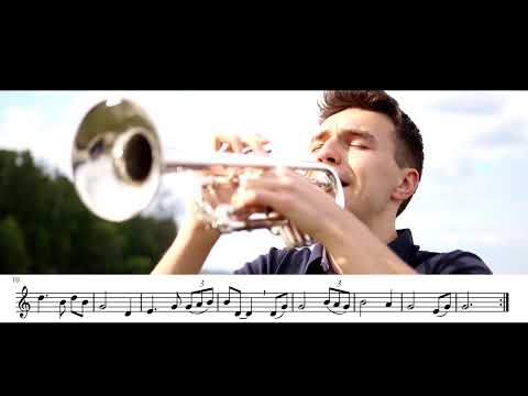 Amazing Grace - Trumpet Solo (Sheet Music on the Screen)