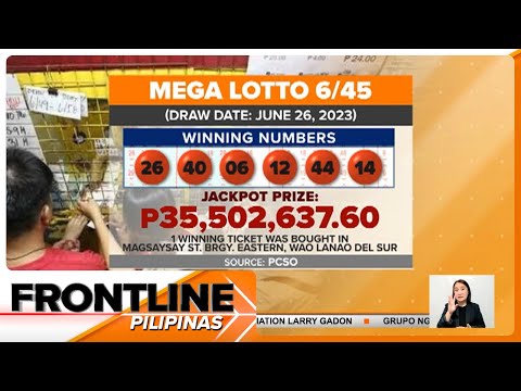 Mega Lotto player, mag-isang iuuwi ang P35.5-M jackpot Frontline Pilipinas