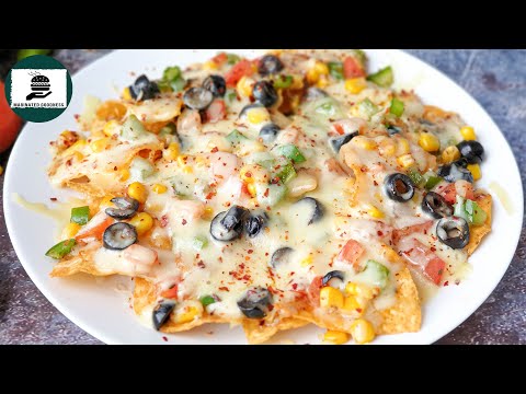 1 Minute Loaded Cheesy Nachos Recipe | Easy Vegetable Nachos by Marinated Goodness