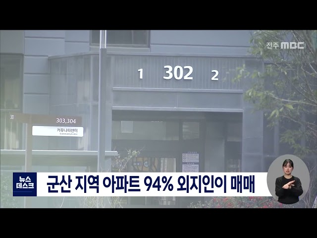 군산 지역 아파트 94% 외지인이 매매
