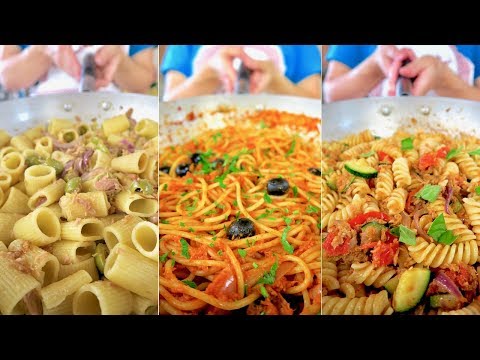 3 IDEE per PASTA CON TONNO - Ricetta Facile in 3 versioni - Tuna and Pasta Easy Recipe
