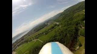 preview picture of video 'RC Bixler Flight over Zurich Allmend Great Day with a view to the alps GoPro'