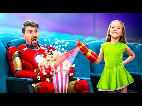 Superheroes vs Fake Superheroes! Sneaking Into the Movies Challenge!