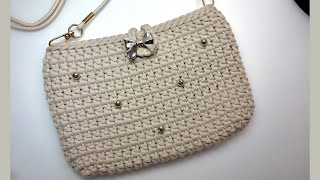 かぎ針編み　初心者でも編めるスマホショルダー