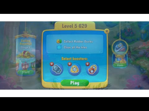 Fishdom mobile game , level 5629 - collect rubber ducks
