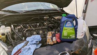 MAZDA 3 Skyactiv How To Change Coolant And Thermostat  #mazda #skyactiv