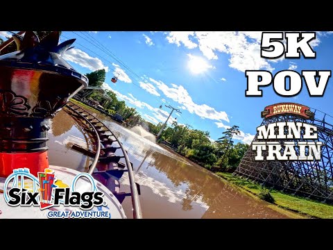 Runaway Mine Train Front Row POV [5K] | Six Flags Great Adventure 2022