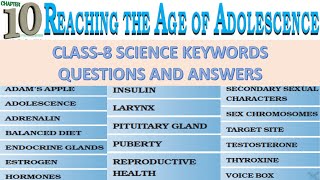 Keywords & Exercises Class 8 Science Ch- 10 REACHING THE AGE OF ADOLESCENCE