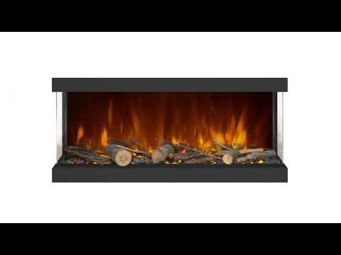 Elektrokamin Levico 120 Schwarz - Metall - 127 x 41 x 25 cm