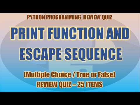 Python Print And Escape Sequence Review Quiz Python Programming Tutorial Series