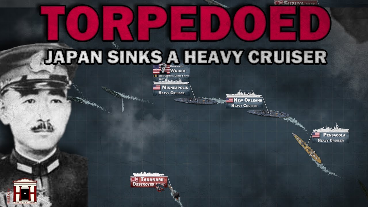 Torpedo Destruction of U.S. Cruisers: The Battle of Tassafaronga, 1942 - Animated