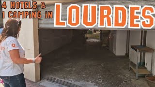 4 Hotels and 1 campsite in Lourdes, French Pyrenees tour, France, with parking for your motorcycle