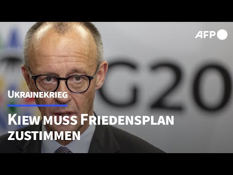 Video Thumbnail: Merz: "Beendigung des Ukrainekriegs nur mit Zustimmung Kiews" | AFP