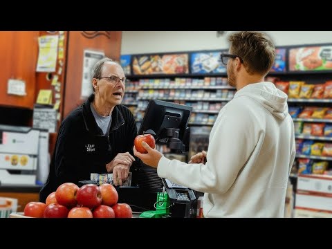 Using REAL Apples For Apple Pay Prank!