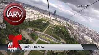 Instalan una tirolina en la Torre Eiffel | Al Rojo Vivo | Telemundo