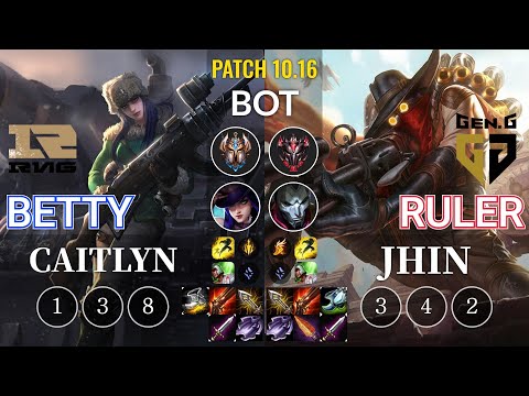 RNG Betty Caitlyn vs GEN Ruler Jhin Bot - KR Patch 10.16