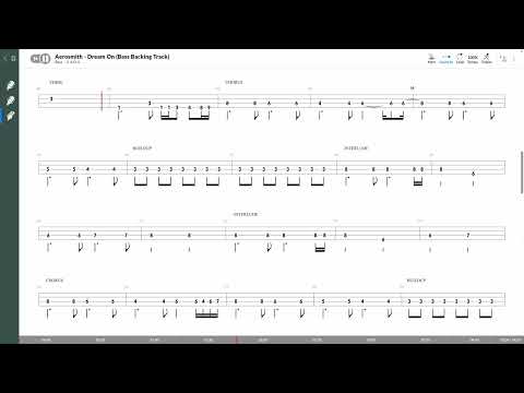 Aerosmith - Dream On (OFFICIAL BASS BACKING TRACK TAB PLAY ALONG)