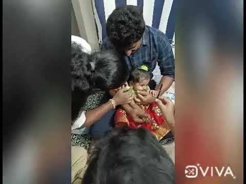 likitha baby👂 ear piercing 😊