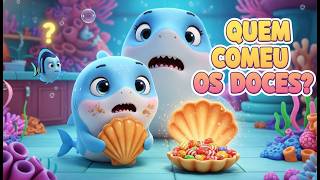 TUTO COMEU TODOS OS DOCINHOS?! ???????? A Lição do Tubarãozinho | História Infantil Divertida