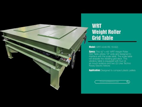 Weight Roller Grid Table for Densifying Plastic Pellets - Cleveland Vibrator Co.