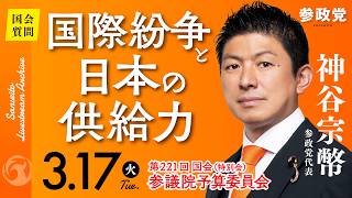 【国会中継】「国際紛争と日本の供給力」参議院議員 神谷宗幣  国会質疑 令和8年3月17日 参政党