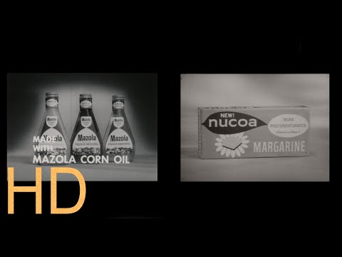 2 Commercials Mazola Corn Oil Salad Dressing Nucoa Margarine Vintage 16mm HD