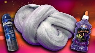 How to make Fluffy Slime with Gel Shaving Cream and Glitter! No Borax / DIY Slime Recipe