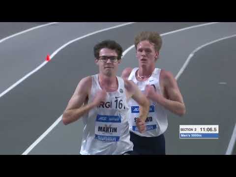 GARY MARTIN VS ETHAN STRAND -  MENS 5000m - 2025 ACC Indoor Champs