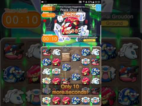 Pokemon Shuffle Mobile Expert Stage EX53 Primal Groudon ITEMLESS & Caught with GB『ポケとる スマホ版』