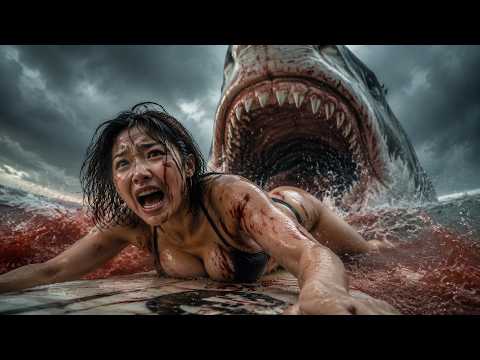 Bloodthirsty sharks launch a savage hunt as a surfer beauty fights for survival at sea