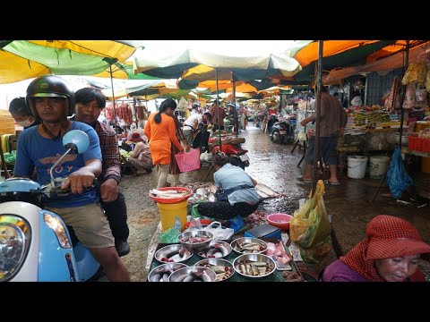 Many Fresh Vegetable, Alive Fish & More Food @Phsa Century Plaza - Walk Around Street Market in Town
