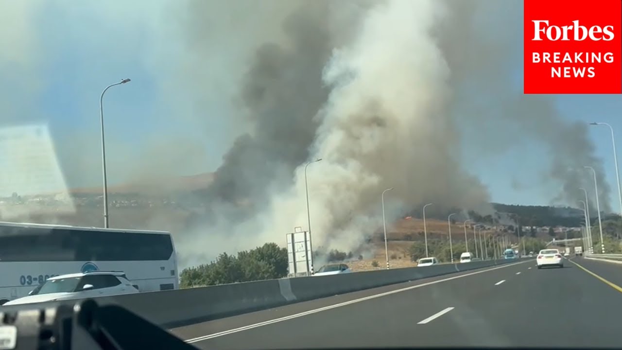 Huge Clouds Of Smoke Seen After Hezbollah Rockets Fired From Lebanon Land In Northern Israel