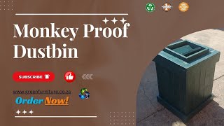 ♻️No More Monkey Business: Monkey-Proof Dustbin with Lockable Lid! | GreenFurniture