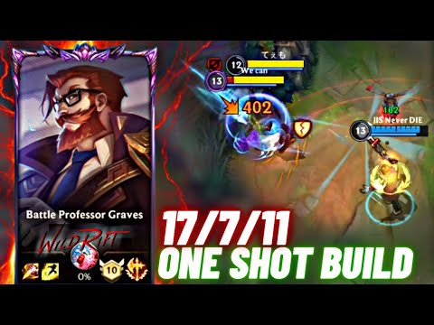 MASTER LEVEL BATTLE PROFESSOR GRAVES ONE SHOT BUILD SUPER SCARY WILD RIFT