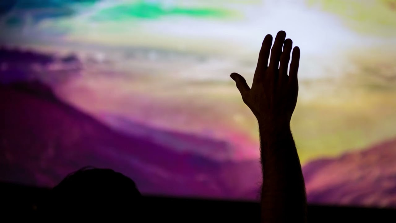 Praise And Worship Hands Up Silhouette To Color Lighted Sky 4K Christian Worship Background Loop