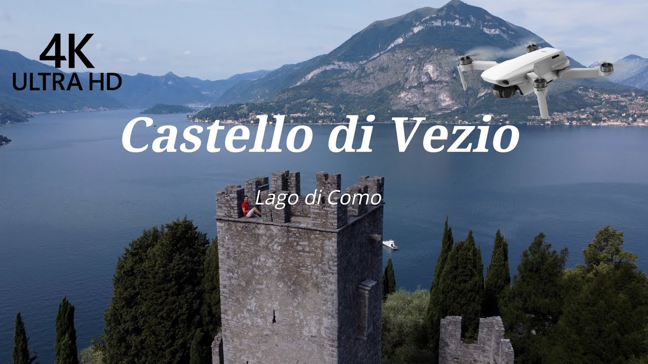 Discover the captivating aerial panorama of Castello di Vezio.