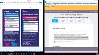 How an owner completes a microchip record in Dogs and Cats Online
