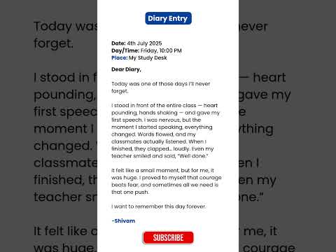 Diary Entry l Diary kaise likhte hai l Diary Writing Format in English l Class 9 10 11 CBSE Example