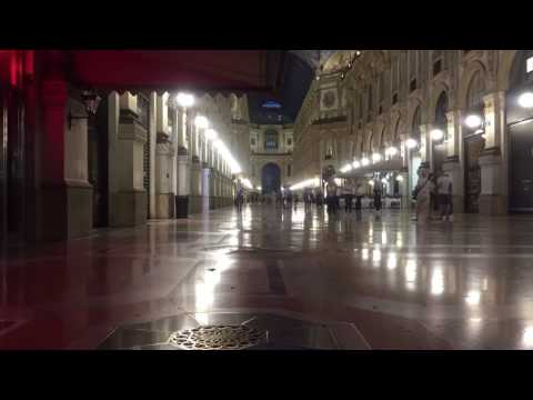 Milano city at night in time-lapse