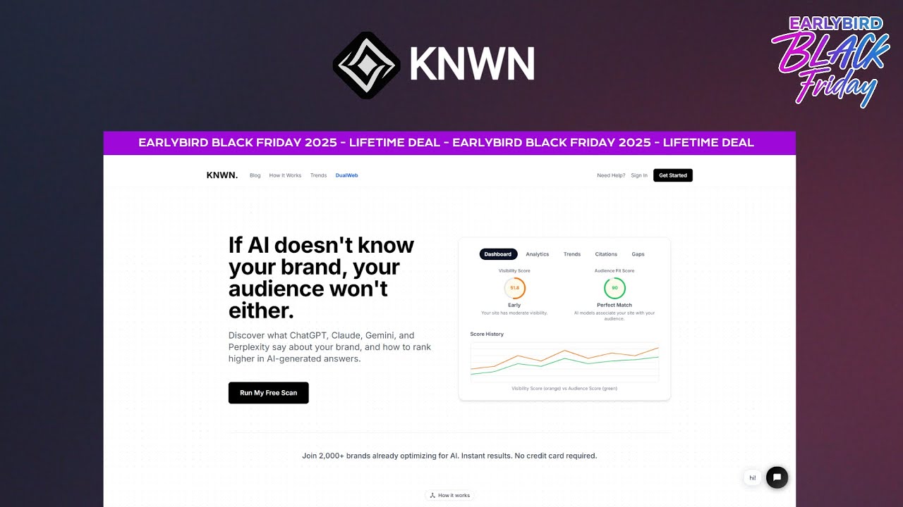 KNWN Lifetime Deal | AI Visibility Analytics for ChatGPT, Claude &amp; Perplexity
