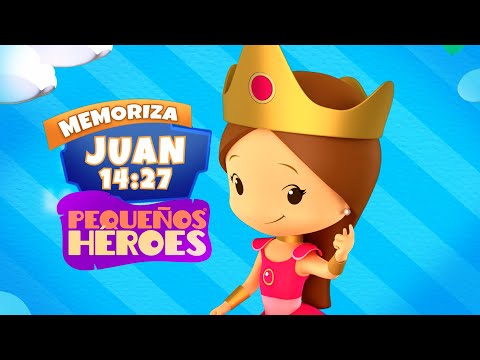 Juan 14:27 🎁🌤️ - Biblia para Niños - Memoriza la Biblia con Pequeños Héroes para niños