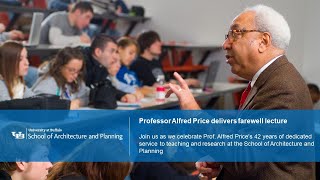 Al Price teaching in a classroom with tiered seating