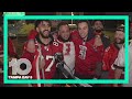 Tampa Bay Buccaneers fans celebrate Super Bowl LV victory